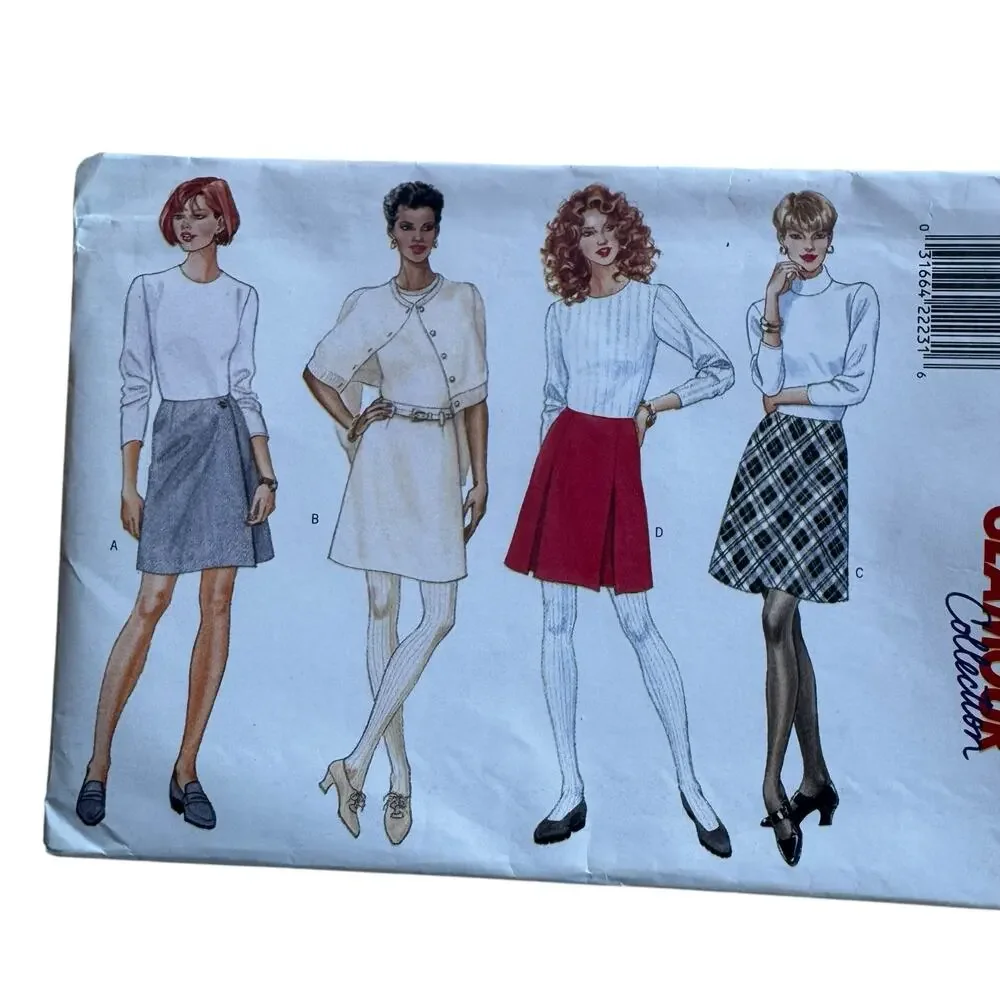 Vintage BUTTERICK Glamour Collection A-line Skirt Pattern #4159 Uncut 14-16-18